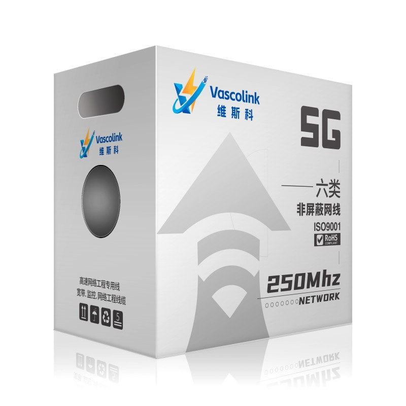 维斯科 VasS-C6-58BL 0.58mm线径 六类4对双屏蔽网线 305.00米/卷(计价单位:卷)蓝色高清大图