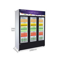 华美(Huamei) LC-980A 980升三门展示柜保鲜冷藏柜铜管 立式商用冰柜单门饮料柜 啤酒冷藏柜冰吧 侧开