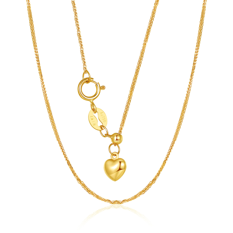 七夕礼物老庙黄金18k金项链au750心心相连爱心吊坠套链一款两戴视频