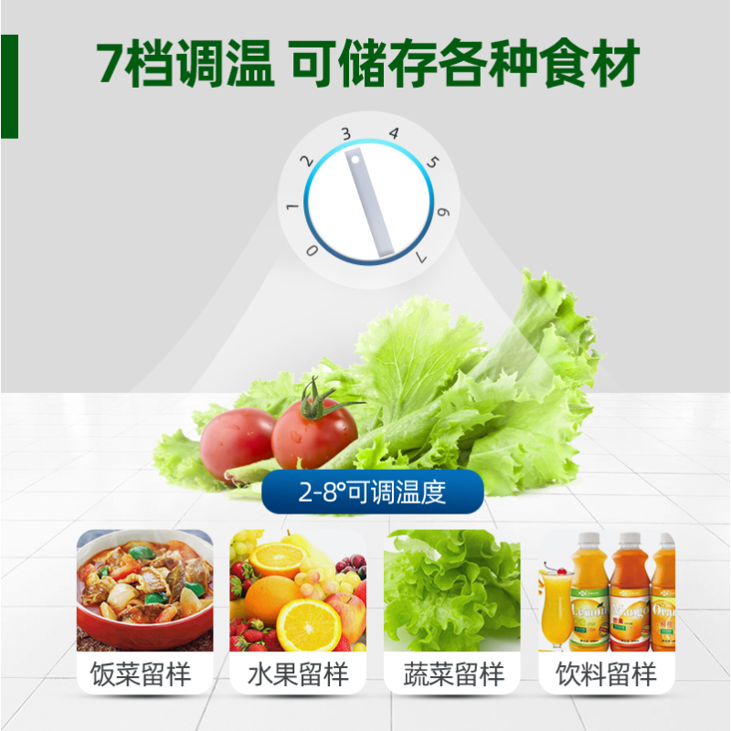 扬子100L食品留样柜带锁透明学校食堂单位酒店幼儿园留样柜冰箱展示柜保鲜柜小冰箱500*500*930mm