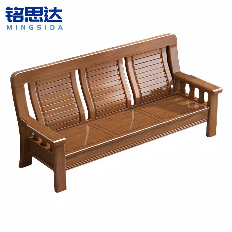 铭思达实木沙发三人位张高清大图