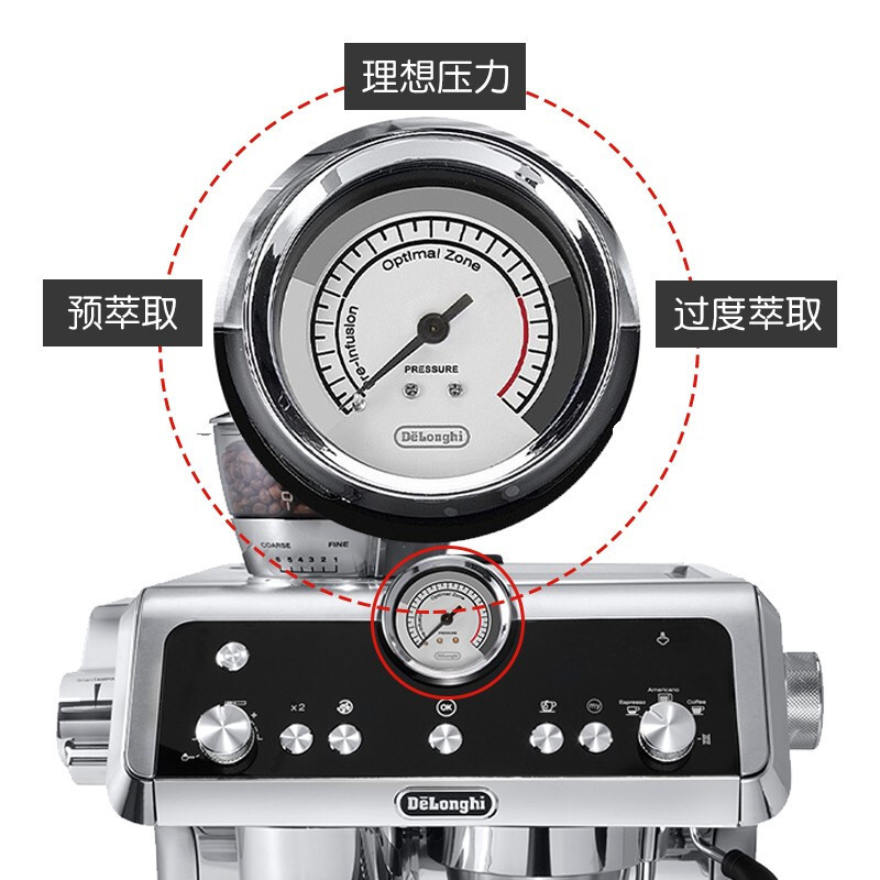 德龙delonghiec9335m咖啡机家用办公室自动研磨咖啡豆粉两用意式浓缩
