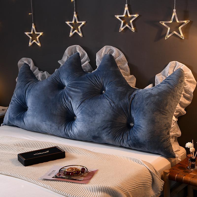 少女心皇冠床头靠枕靠垫双人床上大靠背床头板软包卧室可拆洗_948_96高清大图