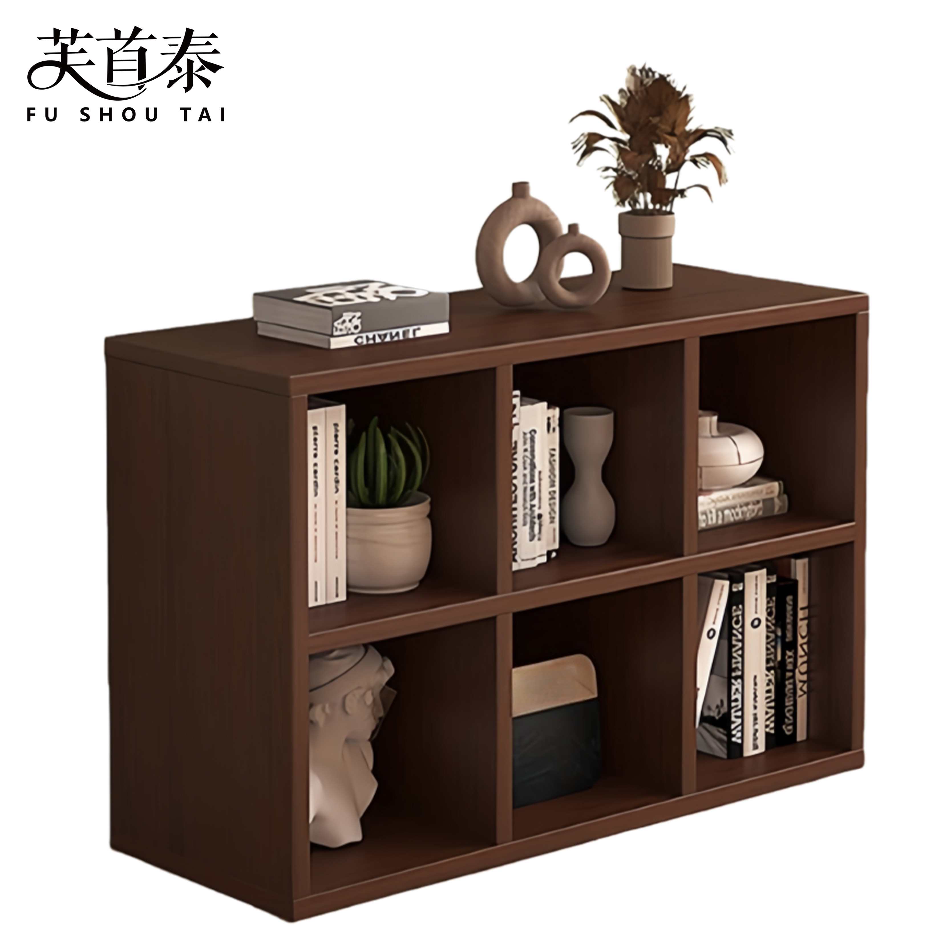 芙首泰书柜两层900*240*750mm个高清大图