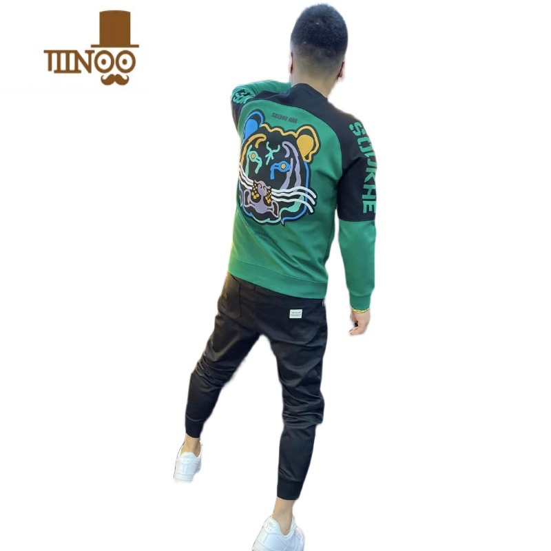 YANXU卫衣男士潮牌ins秋装网红长袖T恤2022新款冬季痞帅潮流圆领外套男高清大图