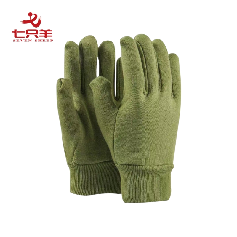 七只羊 绒手套 军绿色 双高清大图