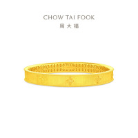 【品牌挚友陈星旭同款】周大福金丝织锦四叶草足金黄金手镯女计价(工费2480)EOF1711 56mm约31.56g