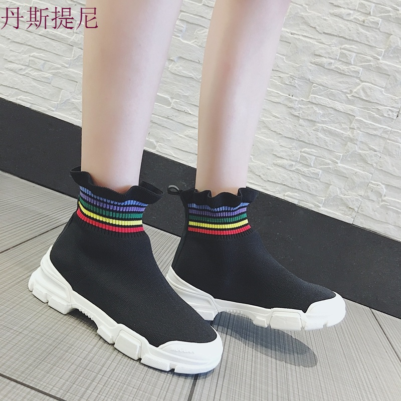 高帮鞋女2018新款秋运动鞋女韩版ulzzang原宿百搭ins超火的鞋子女