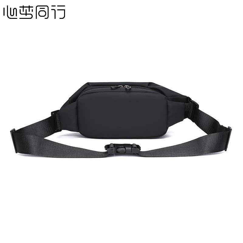 心梦同行腰包小容量收纳包 手机零钱胸包 单肩斜挎包 售票员包 黑色1322/个高清大图