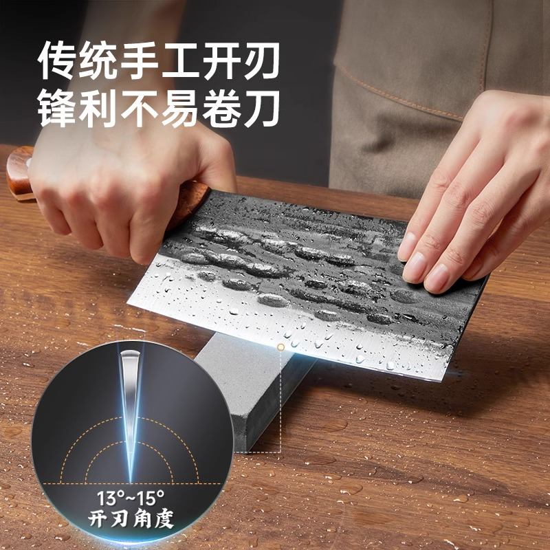 炊大皇真手工锻打古法切片刀手工锻打古法砍骨刀不锈钢锋利家用锻打菜刀高清大图