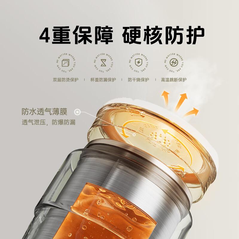 小熊(Bear)便携式烧水壶 电水壶 电热水壶 304不锈钢0.3LZDH-C03Z7[白褐色]高清大图