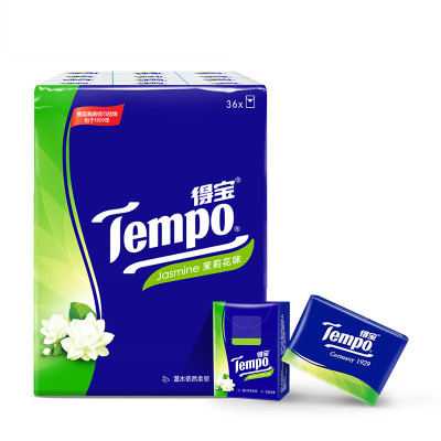 Tempo/得宝 手帕纸 迷你4层*36包（茉莉花味） 纸手帕餐巾纸小包纸巾