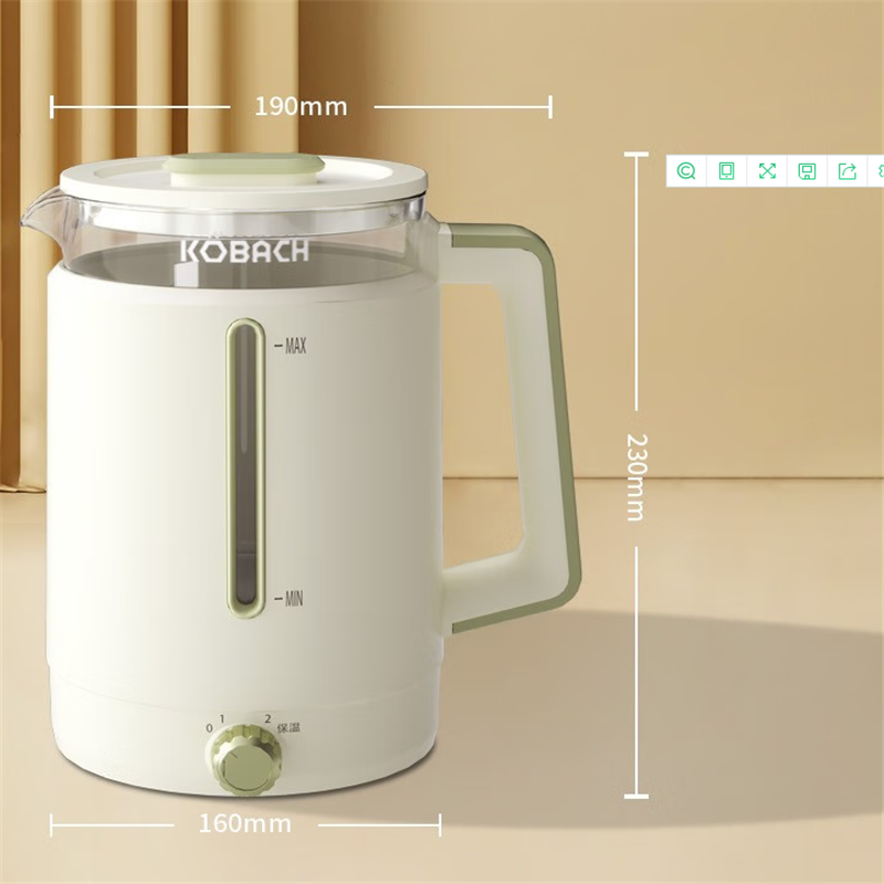 康巴赫(KBH) 养生壶净润1.8L大容量烧水壶 煮茶器智能预约煮茶壶 办公室电水壶KBH-DSH0520 单个价