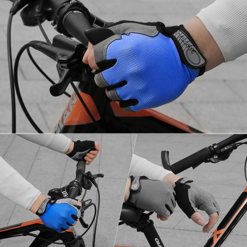 夏季户外透气骑行短指手套自行车半指手套古达山地车防滑男女健身装备