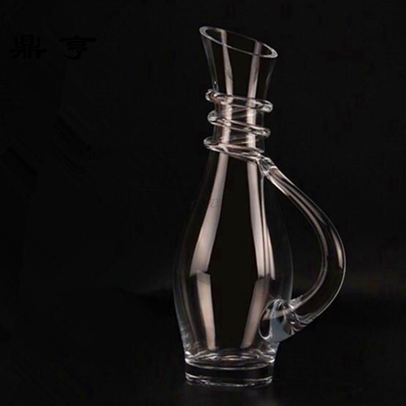 鼎亨新款玻璃红酒醒酒器 家用快速醒酒套装带把壶果汁瓶 个性酒壶