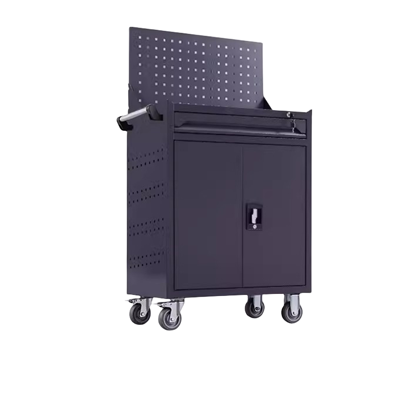 迅迈 暗夜绿 二抽工具车+挂板 汽修五金零件工具车小推车 40*67*128cm 单位 ;台高清大图