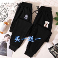 春夏季裤子女宽松显瘦大码女装可穿200斤胖妹妹裤子_882 5XL建议170-200斤 两件装【企鹅+小熊】
