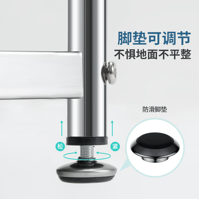 美厨(maxcook)厨房置物架 60CM加大加厚四层不锈钢微波炉架 落地收纳储物架 20mm大管厨具架MCWA992高清大图