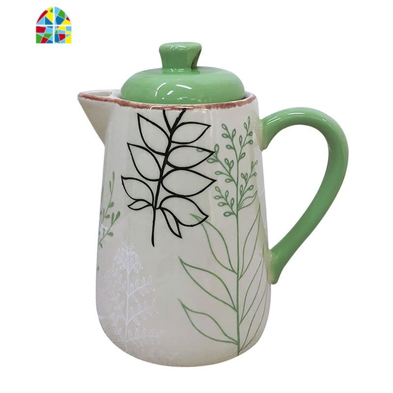 家用凉水壶陶瓷水具北欧风格冷水壶茶水壶水杯耐热高温大容量茶壶 FENGHOU 1壶4杯(款式三)图片