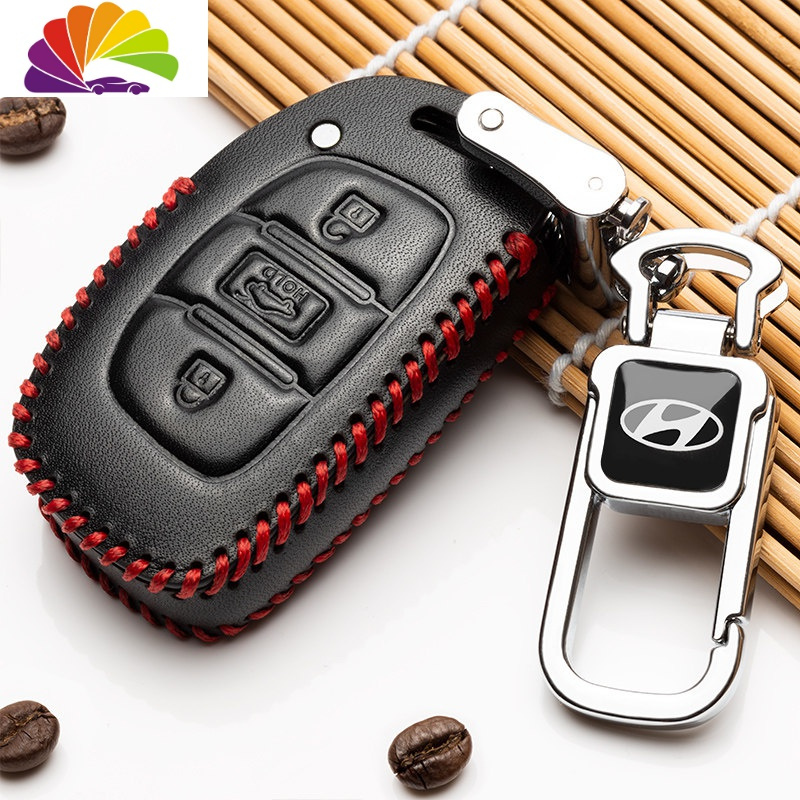 车专用钥匙包19新2018北京现代18扣途胜智能三键一键启动b款黑红汽车