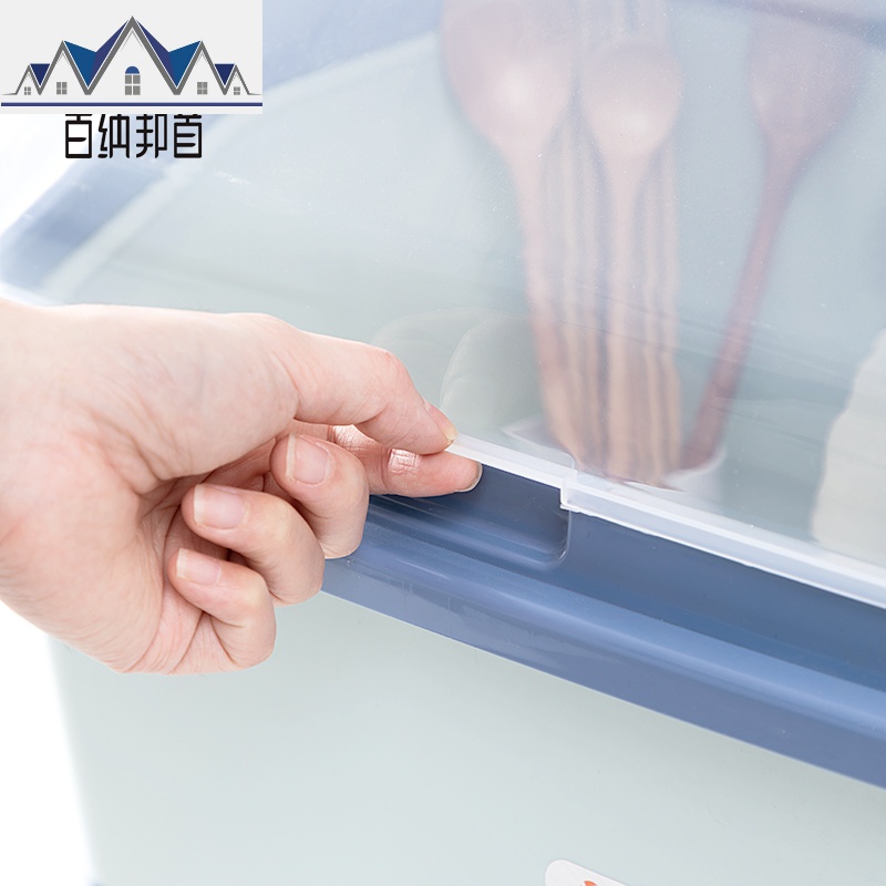 厨房碗碟置物架塑料碗柜装碗筷收纳盒放碗箱带盖双层餐具沥水碗架 三维工匠高清大图