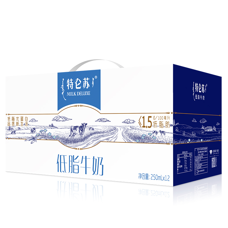 蒙牛 特仑苏低脂纯牛奶 250ml*12盒