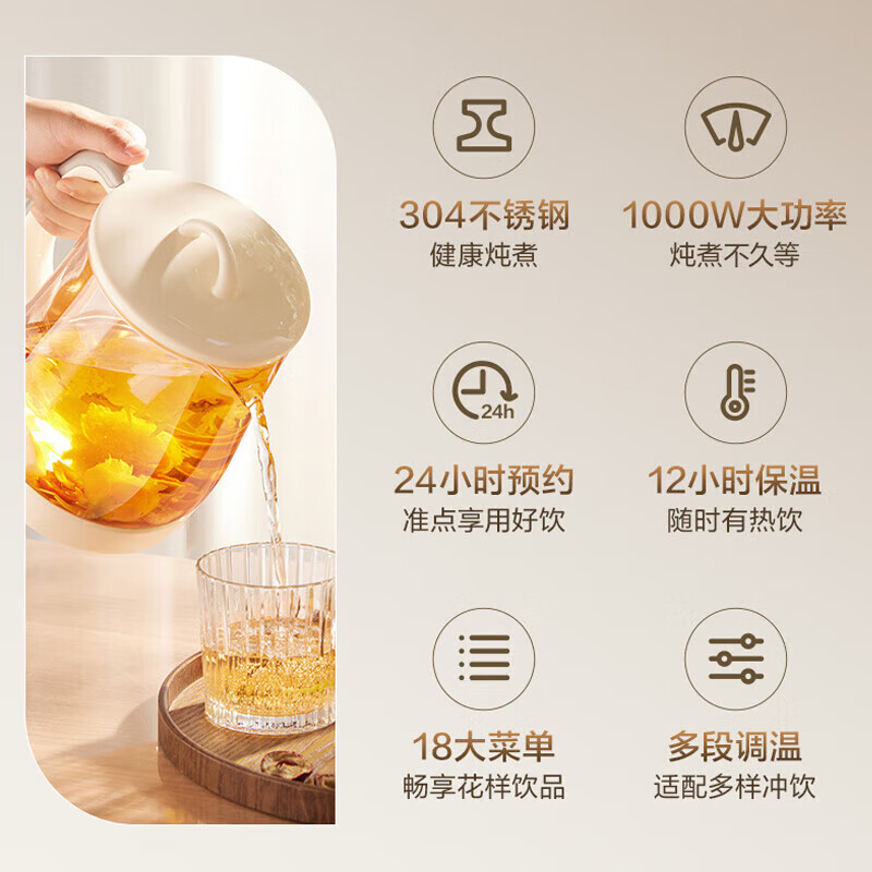 苏泊尔(SUPOR)养生壶 多功能简约煮茶壶 电热烧水壶1.5LS家用SW-15Y02(规格:台)高清大图