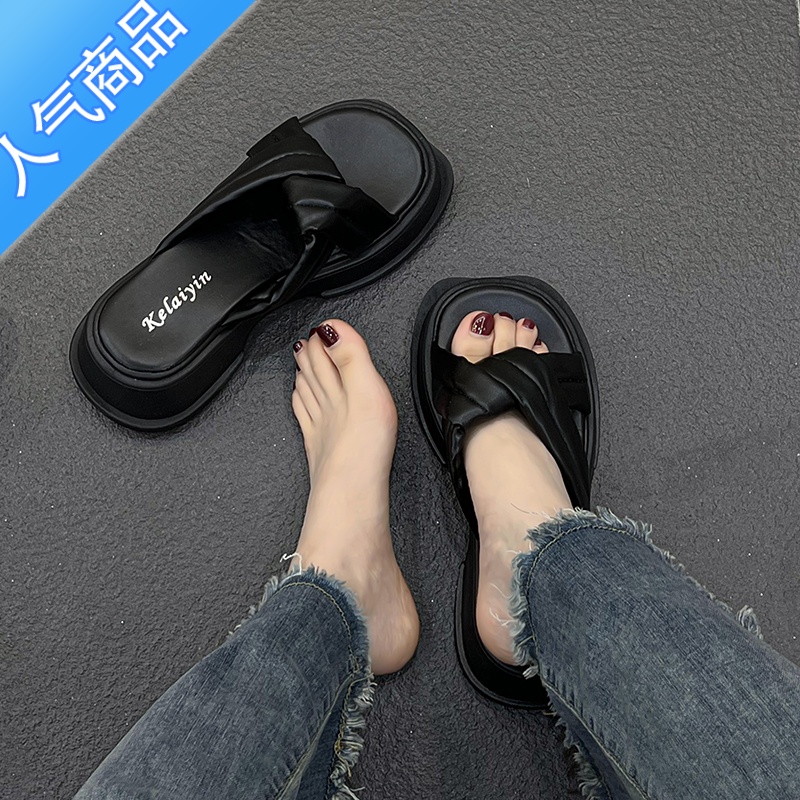 SUNTEK2023年新款夏季凉拖鞋女外穿网红厚底增高粗跟时尚2新年U高清大图