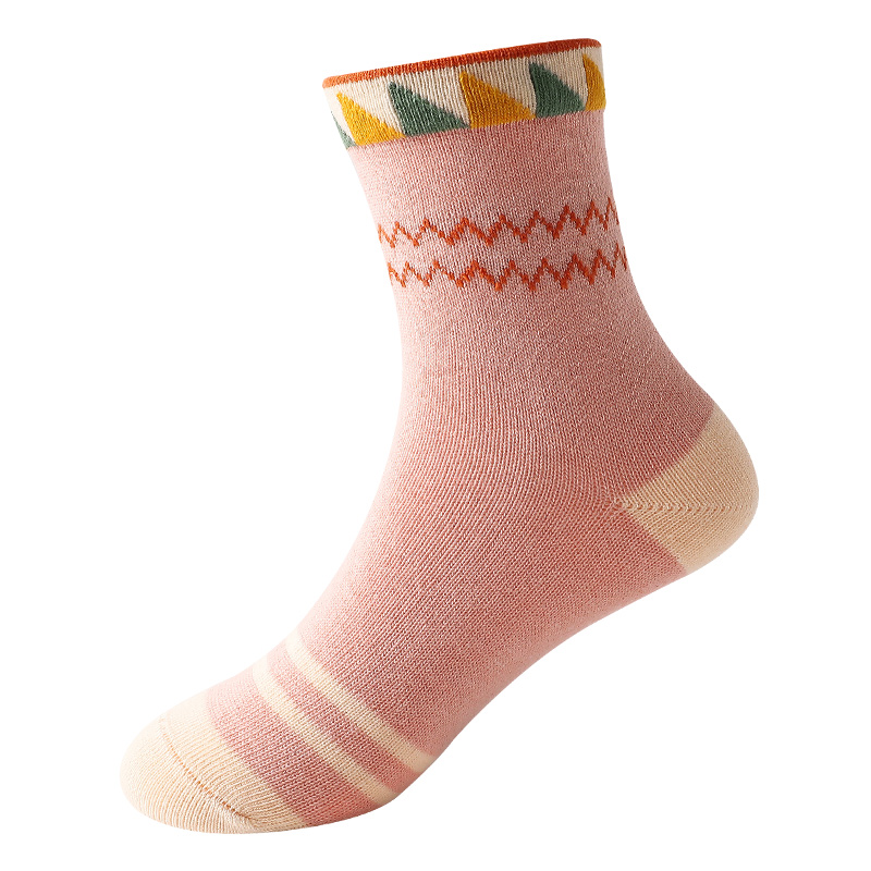 浪莎女童袜子秋冬纯棉儿童冬季加厚春秋女孩长筒中大童全棉中筒袜_61405高清大图