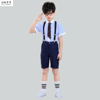 迪鲁奥(DILUAO)儿童大合唱团演出服装小学生主持人诗歌朗诵男女长袖背带裤表演服