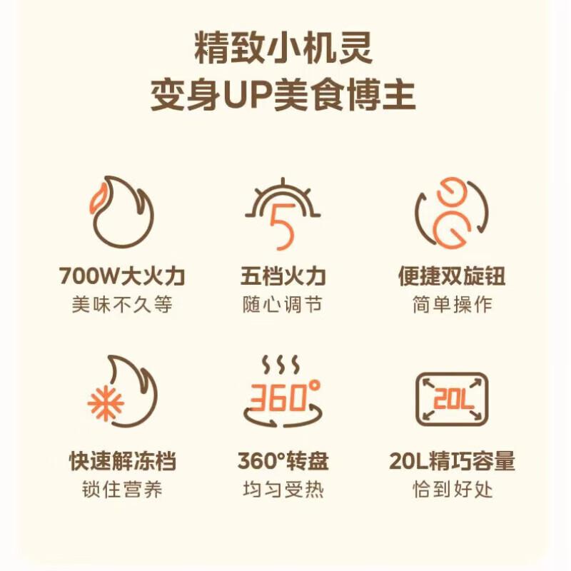 美的微波炉M20D家用加热解冻20升小型迷高清大图