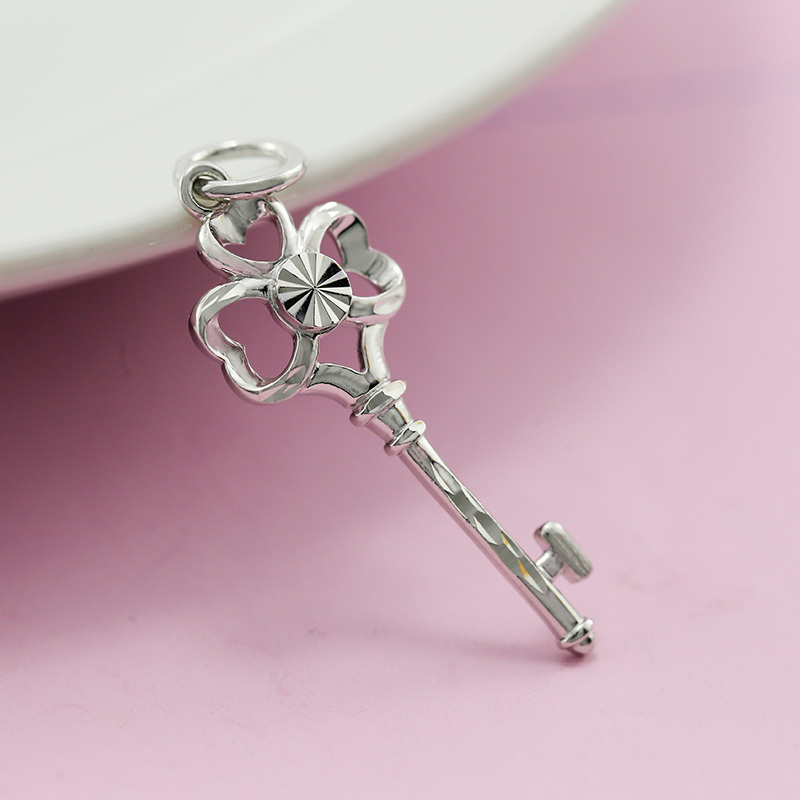 金地珠宝足铂时尚镂空钥匙铂金吊坠铂金吊坠女款足铂钥匙吊坠金钥匙