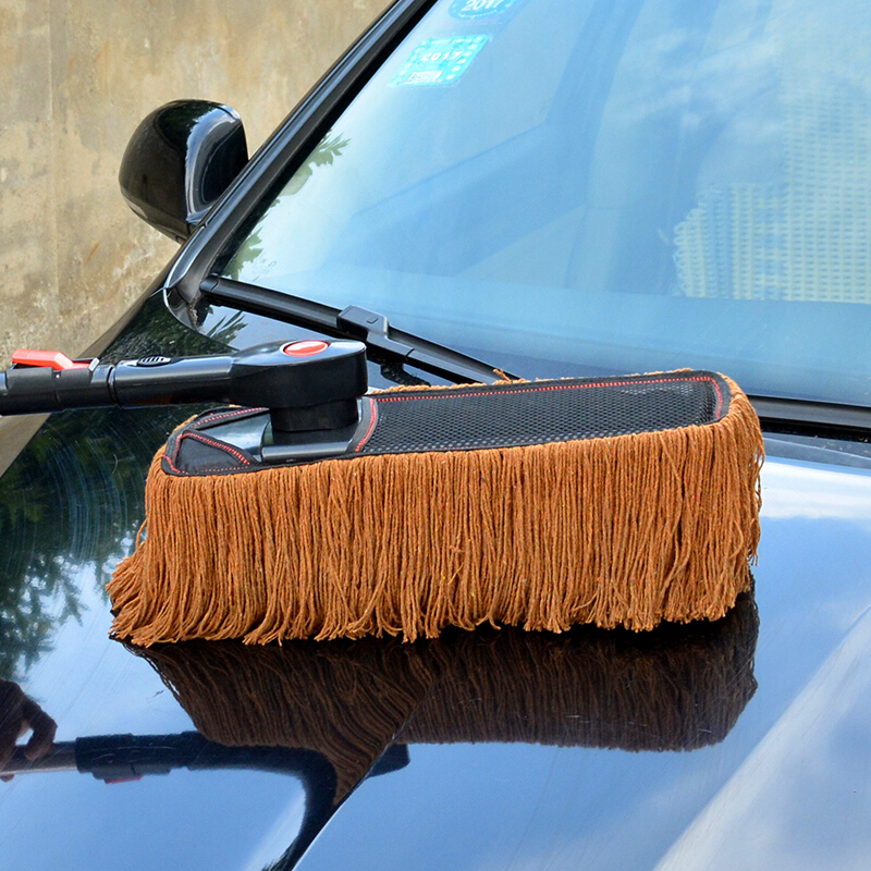 洗车拖把汽车除尘刷子刷车掸子车用纯棉擦车多功能专用伸缩式扫灰