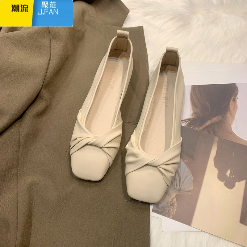 聚范女式上班久站不累鞋玛丽珍仙女风温柔软底瓢鞋百搭平底豆豆单鞋女