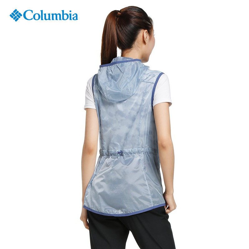 哥伦比亚(Columbia)户外女春夏连帽轻薄透气皮肤衣马甲户外风衣KR1015