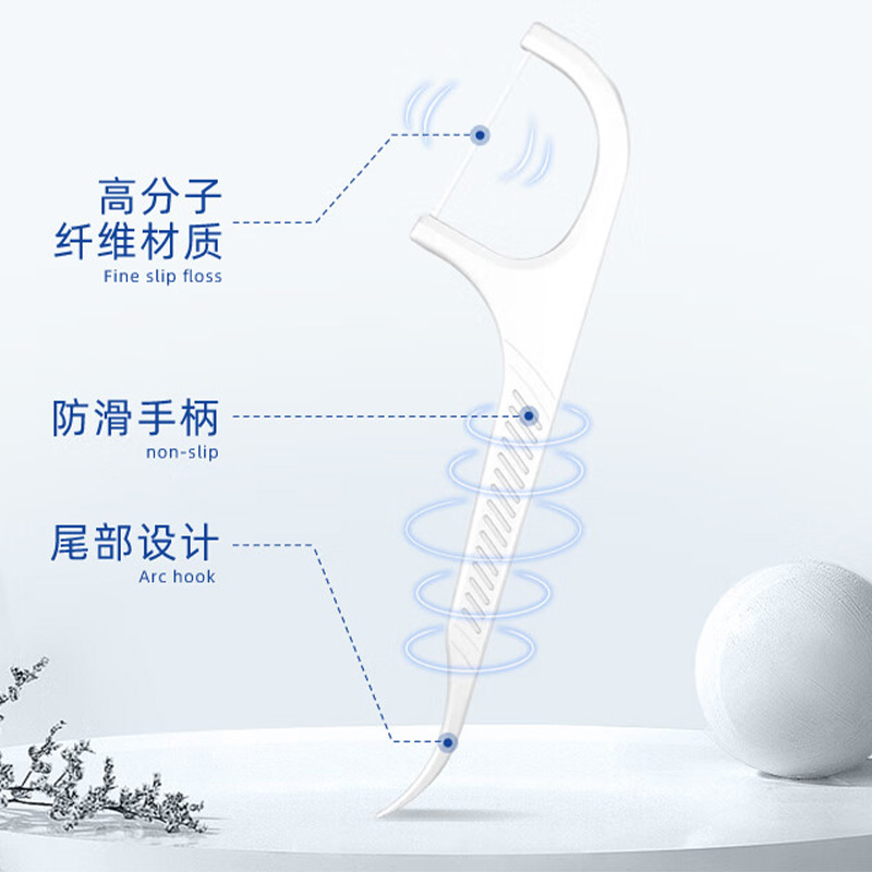 冷酸灵牙线棒专研便携一次性超细去渍深度洁齿100支*1袋高清大图