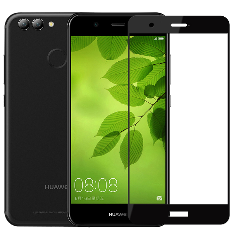 [买2送手机壳]轻万适用华为nova2钢化膜honor全屏玻璃贴膜huawei黑色128gb 华为高清大图