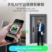 优点智能C1指纹锁家用防盗门电子密码锁木门磁卡滑盖大门锁智能锁 C级锁芯 带网关