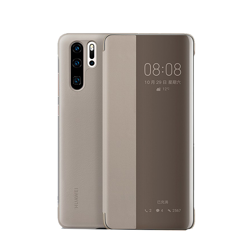 Huawei/华为 P30 原装皮套 全包薄款手机套正品原厂开窗翻盖智能保护套 防摔壳 轻薄简约个性男女款新品潮