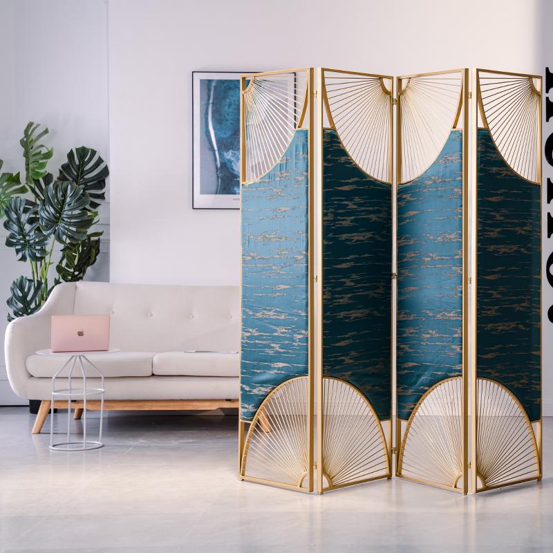 BONJEAN屏风中式隔断客厅折叠移动镂空简约现代小户型办公室家具铁艺折屏高清大图