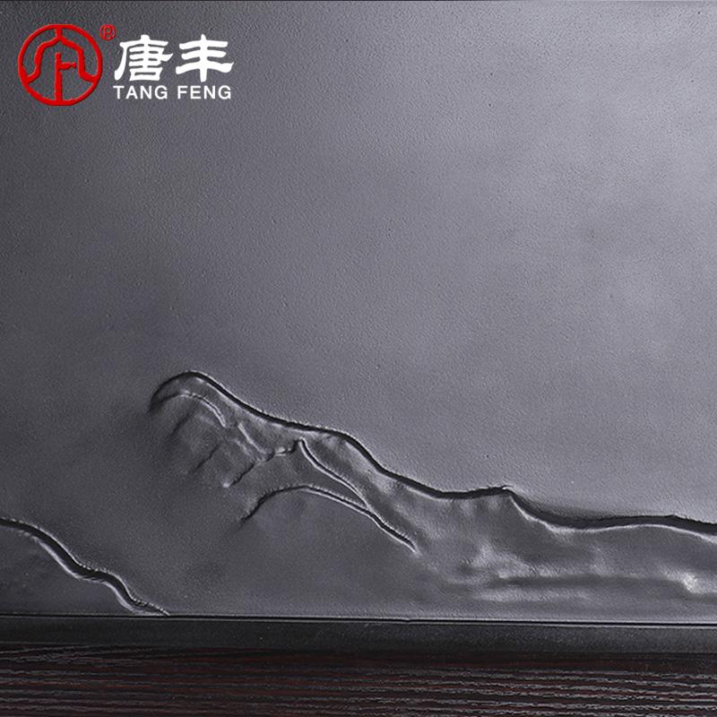 家柏饰(CORATED)乌金石大尺寸茶盘整块长方形茶台家用大号功夫茶具托盘大茶海高清大图