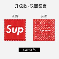 潮牌汽车坐垫夏季凉垫夏季汽车座垫汽车凉垫冰垫冰凉降温车载家用 潮牌红色