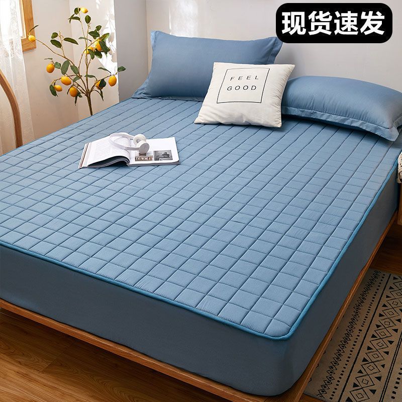 花海灰 90*200cm[单件床笠] 防滑床笠夹棉席梦思保护套加厚床垫套1.8床罩防尘套全包