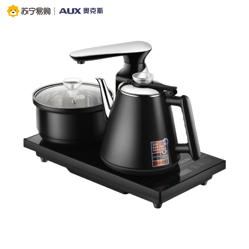 奥克斯(AUX)黑色消毒款智能电水壶自动上水壶茶炉不锈钢家用保温泡茶电茶壶电热水壶烧水壶茶艺炉泡茶机 NDY-CN788
