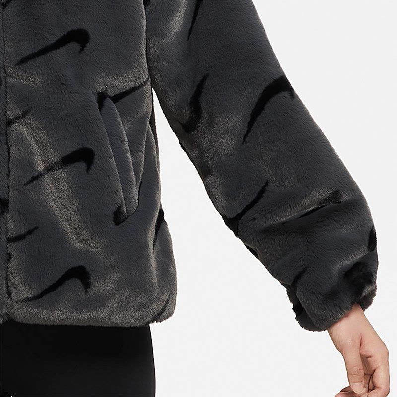 Nike/耐克外套运动休闲保暖人造皮毛立领女装DQ6843-070 D图片