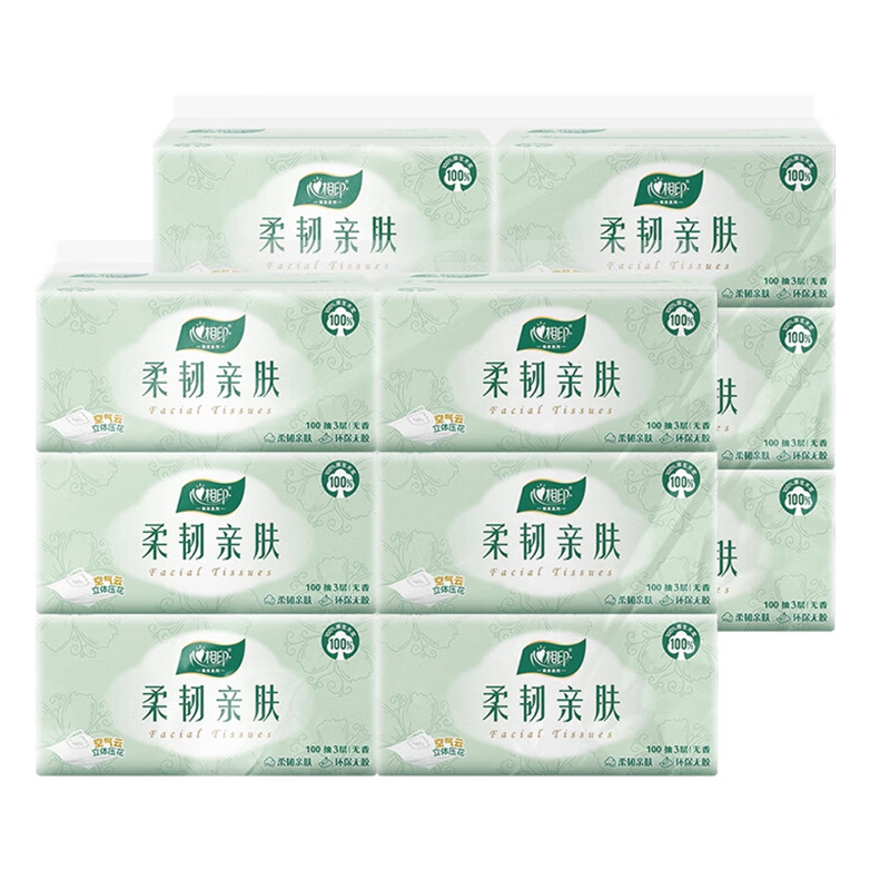 心相印(Mind Act Upon Mind)12DT100(包装)云感柔韧亲肤三层塑装面巾纸(12包)组套高清大图