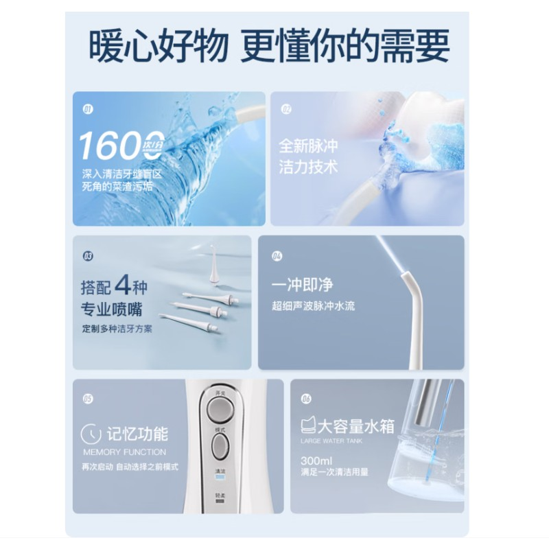 拜尔(BAIR) M3电动冲牙器家用便携式清洁口腔洗牙器水牙线冲洗器洁牙器牙套清洗送男女朋友礼物 M3Plus 30高清大图