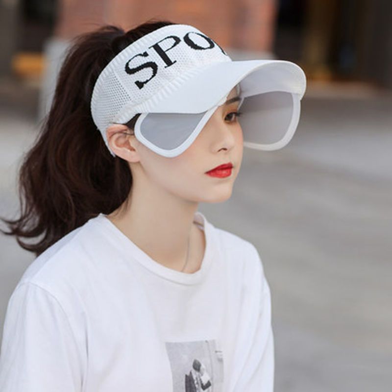 遮阳帽女夏季防晒防紫外线大沿空顶帽子户外骑车遮脸太阳帽棒球帽
