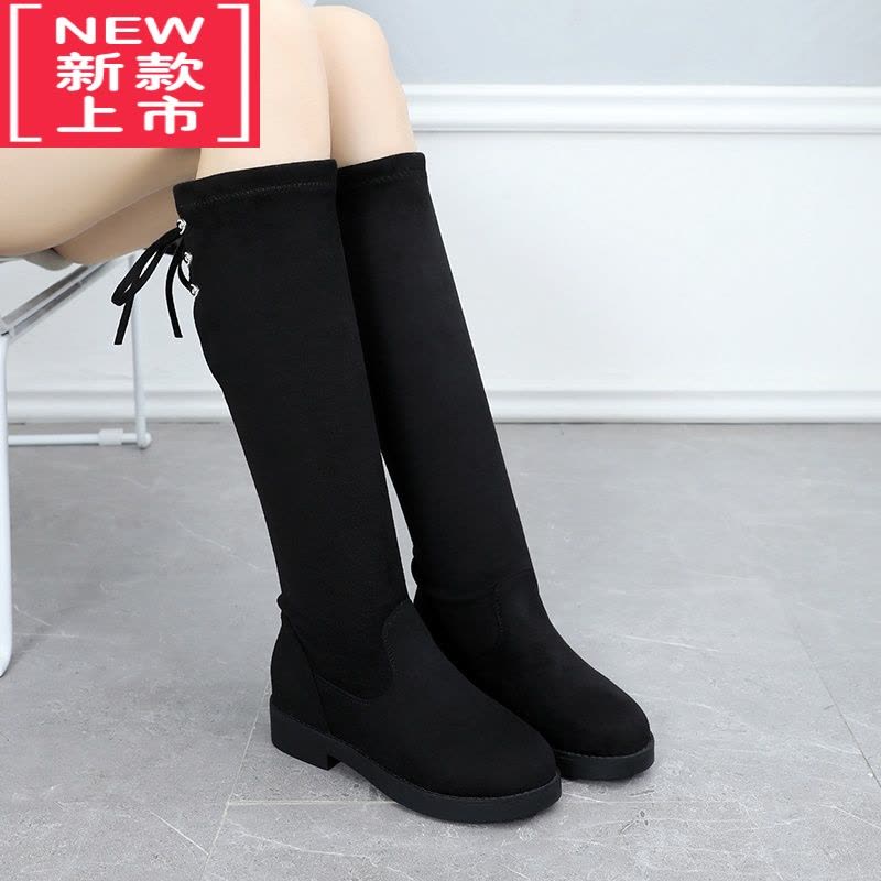 可莉允女童鞋儿童靴子2021年新款秋冬季长靴女孩平底高筒马靴长筒过膝靴图片