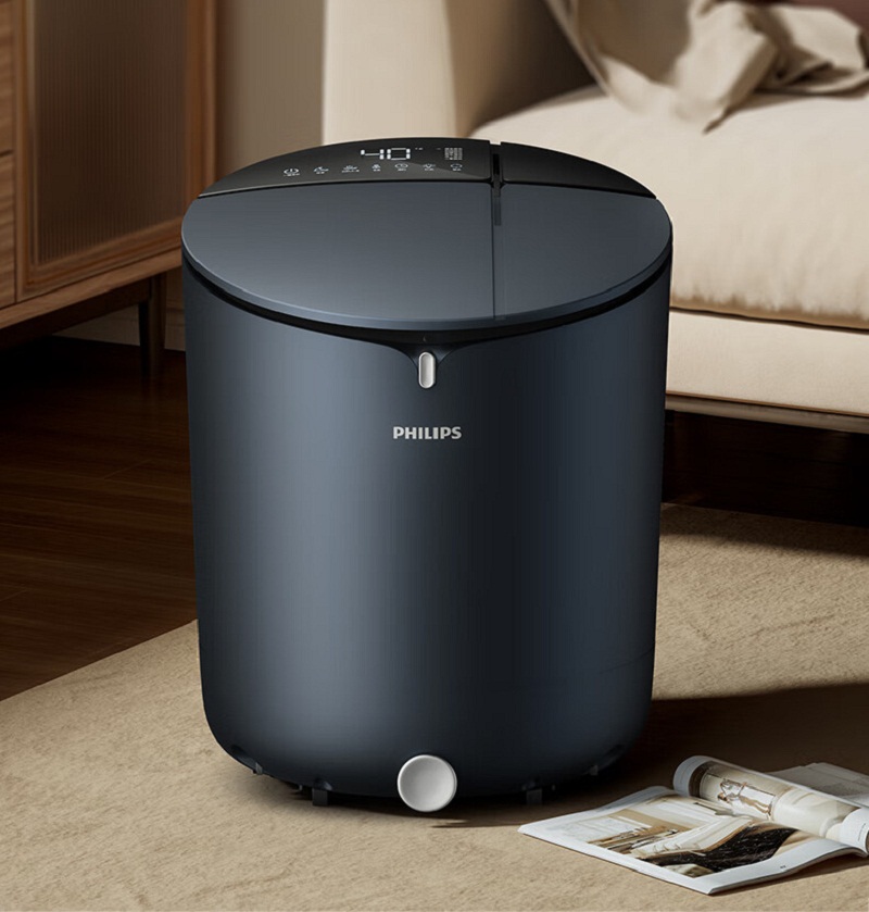 飞利浦(PHILIPS)恒温加热全自动按摩泡脚桶 3302F深蓝色